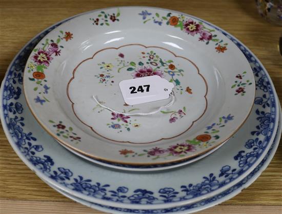 Three Kang Hsi plates and a soup plate